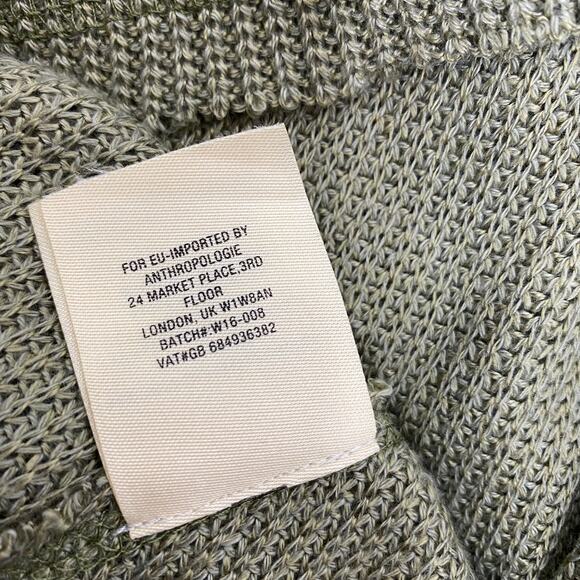 Anthropologie Deletta Millipa Sweater Cold Shoulder Knit Top Womens Sz XS Green - Picture 12 of 13